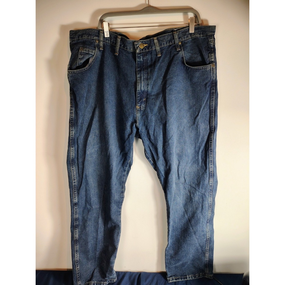 Wrangler Rugged Wear Men's Blue Denim Jeans Dark Stonewash Size 44x32
